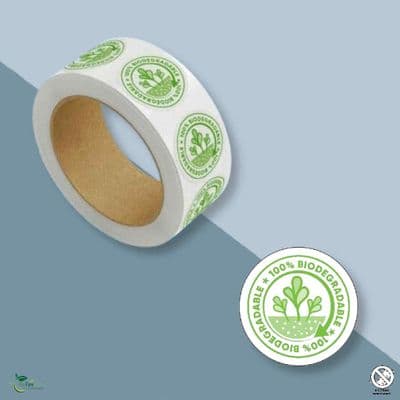 N49 Round Biodegradable & Compostable Food Labels - 50mm | Roll of 500