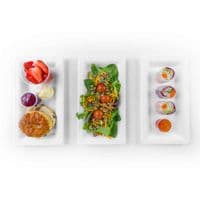 N5 Bagasse Biodegradable Compostable Disposable Rectangle Buffet Plates 10