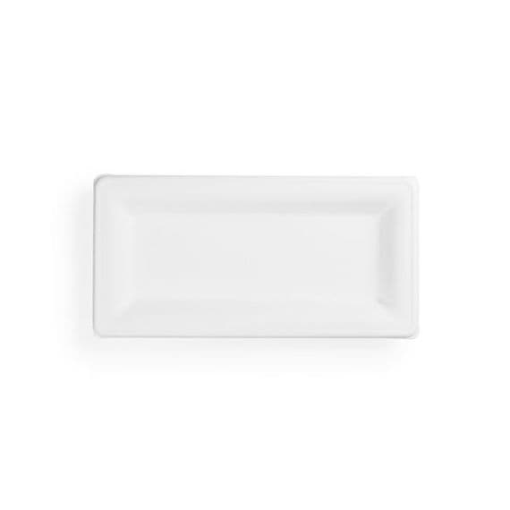 N5 Bagasse Biodegradable Compostable Disposable Rectangle Buffet Plates 10