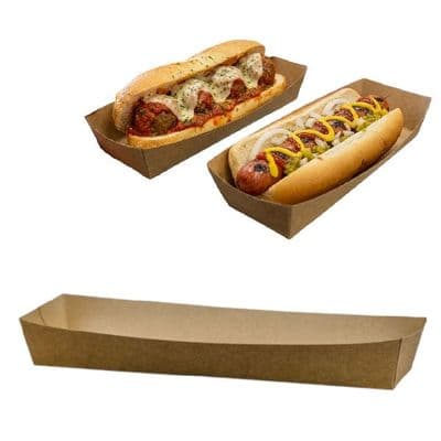 N5 Kraft Biodegradable Compostable Baguette & Hot Dog Trays