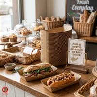 N5 Kraft Biodegradable Compostable Baguette & Hot Dog Trays | Pack of 50