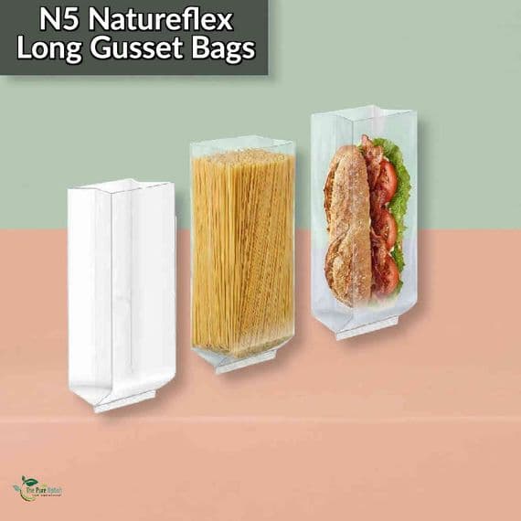 NatureFlex™ Clear Gusseted Heat Seal Bags | Home Compostable & Plastic-Free