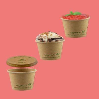 N62 Bulk Kraft Standard Compostable Hot & Cold Sample Portion Pot Cups 2.5oz x 2000