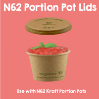 N62 Bulk Kraft Standard Compostable Hot & Cold Sample Portion Pot Lids x 2000