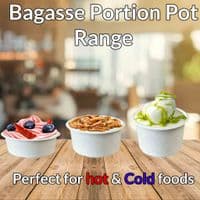 N62 Bulk Sugarcane Small Compostable Hot & Cold Sample Portion Pot Cups 1oz x 50