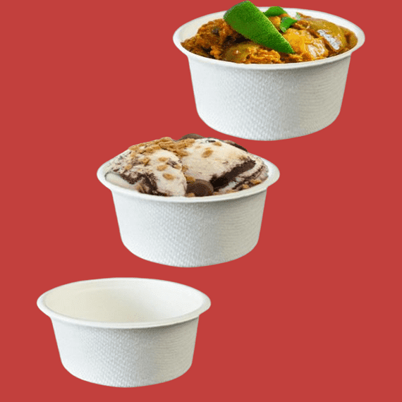N62 Bulk Sugarcane Standard Compostable Hot & Cold Sample Portion Pot Cups 2oz x 2000