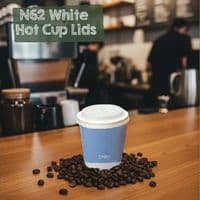 N62 CPLA White Biodegradable Compostable Disposable Hot Drink Cup Lids 62mm x 50