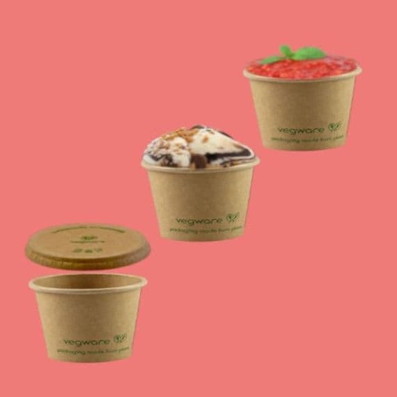 N62 Kraft Standard Compostable Hot & Cold Sample Portion Pot Cups 2.5oz x 50