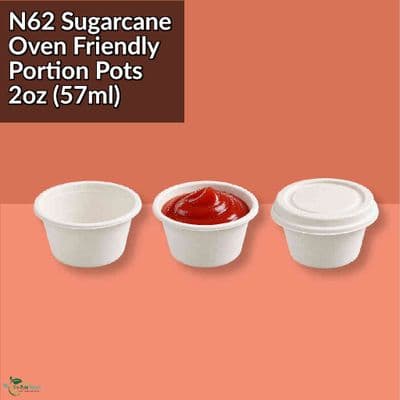 N62 Kraft Standard Compostable Hot & Cold Sample Portion Pot Lids x 50