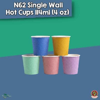 N62 Pastel Biodegradable Compostable Espresso Cups 4oz – Single Wall | Bulk