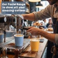 N62 Pastel Biodegradable Compostable Espresso Cups & Lids 4oz– Single Wall (Pack of 50)