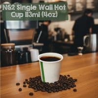 N62 Single Wall Biodegradable Compostable Disposable Hot Drink Cups | 4oz | Pack of 50