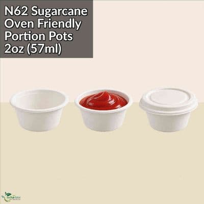 N62 Sugarcane Standard Compostable Hot & Cold Portion Pots 2oz | Box of 2000