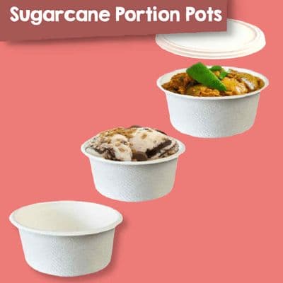 N62 Sugarcane Standard Compostable Hot & Cold Sample Portion Pot Cups 2oz | Bulk