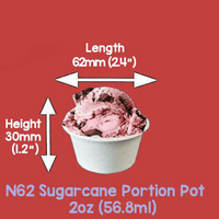 N62 Sugarcane Standard Compostable Hot & Cold Sample Portion Pot Cups 2oz