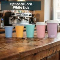 N72 Bulk CPLA White Compostable Hot Drink Cup Lids 72mm x 1000