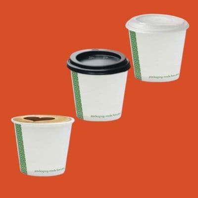 N72 Bulk Single Wall Biodegradable Compostable Hot Drink Cups 6oz x 1000