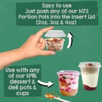 N73 PLA Biodegradable Compostable Cold Food Portion Pots x 100