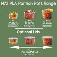 N73 PLA Biodegradable Compostable Cold Food Portion Pots x 100