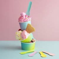 N75 Bulk XS Pastel Cardboard Biodegradable Compostable Ice Cream Containers 4oz x 1000