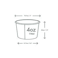 N75 Bulk XS Pastel Cardboard Biodegradable Compostable Ice Cream Containers 4oz x 1000