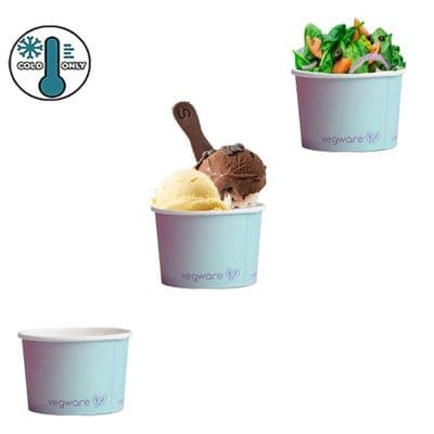 N75 Bulk XS Pastel Cardboard Biodegradable Compostable Ice Cream Containers 4oz x 1000