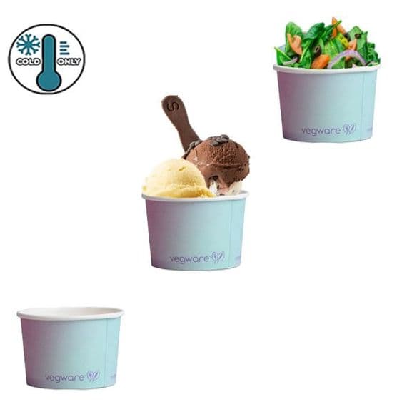 N75 Bulk XS Pastel Cardboard Biodegradable Compostable Ice Cream Containers 4oz x 1000