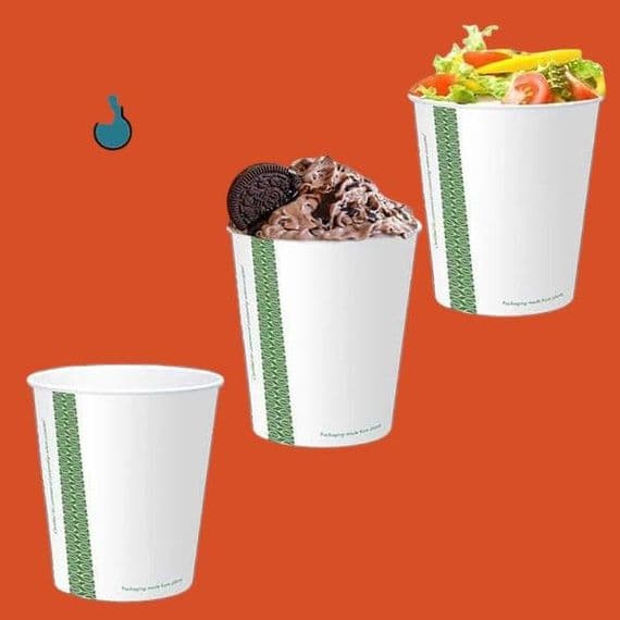 N76 Paper Medium Compostable Cold Food & Drink Cups 12oz x 50