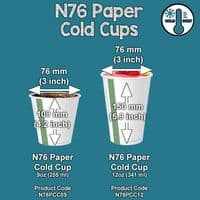N76 Paper Standard Compostable Cold Food & Drink Cups 9oz (Pack of 50)