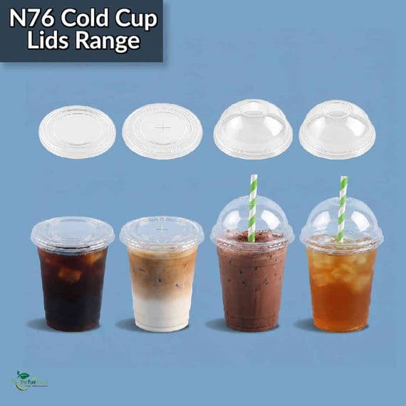 N76 PLA Biodegradable Compostable Cold Cup Lids | Fits N76 Cups