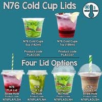 N76 PLA Biodegradable Compostable Cold Cup Lids x 50