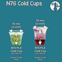 N76 PLA Biodegradable Compostable Cold Cup Lids x 50