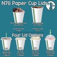 N76 PLA Biodegradable Compostable Cold Cup Lids x 50