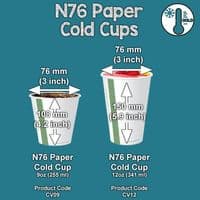 N76 PLA Biodegradable Compostable Cold Cup Lids x 50