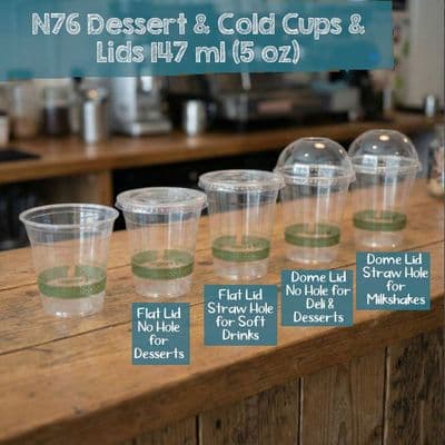 N76 PLA Corn Cold Cups 5oz & Lids – Biodegradable & Compostable (Pack of 50)