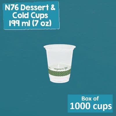 N76 PLA Corn Cold Cups 7oz – Biodegradable & Compostable (Box of 1000)