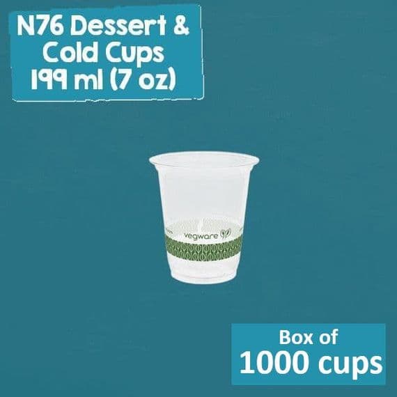 N76 PLA Corn Cold Cups 7oz – Biodegradable & Compostable (Box of 1000)
