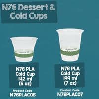 N76 PLA Corn Cold Cups 7oz – Biodegradable & Compostable (Pack of 50)