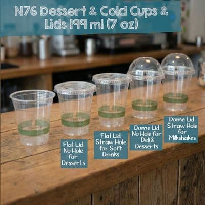 N76 PLA Corn Cold Cups & Lids 7oz – Biodegradable & Compostable (Box of 1000)