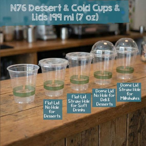 N76 PLA Corn Cold Cups & Lids 7oz – Biodegradable & Compostable (Box of 1000)