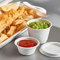 N76 Sugarcane Compostable Sample & Portion Pot Lids 4oz x 50