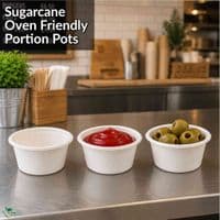 N76 Large Sugarcane Compostable 4oz Portion Pots (Pack of 50) | The Pure Option