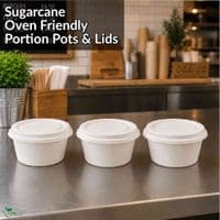 N76 Large Sugarcane Compostable 4oz Portion Pots (Pack of 50) | The Pure Option