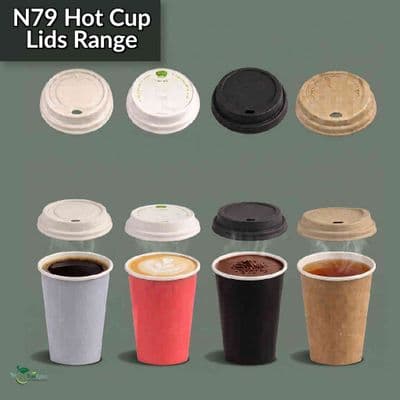 N79 Biodegradable Compostable Disposable Hot Drink Cup Lids | Box of 1000