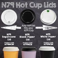 N79 CPLA Biodegradable Compostable Hot Drink Lids | Fits 8-10oz Cups