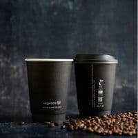 N79 CPLA Black Disposable Biodegradable Compostable Hot Cup Lids 79mm x 50
