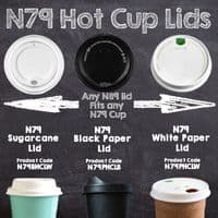 N79 CPLA Biodegradable Compostable Hot Drink Lids | Fits 8-10oz Cups