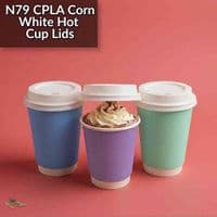 N79 CPLA Biodegradable Compostable Hot Drink Lids | Fits 8-10oz Cups