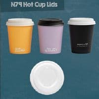 N79 CPLA White Biodegradable Compostable Disposable Hot Drink Cup Lids | Fits 8 to 10oz Hot Cups