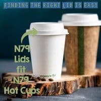 N79 CPLA White Disposable Biodegradable Compostable Hot Cup Lids 79mm x 50
